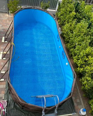 PISCINA OVALE BESTWAY RATTAN CON OBLÒ