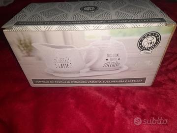 Set vassoio con zuccheriera e lattiera