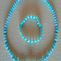Collana e bracciale artigianali cristalli turchese