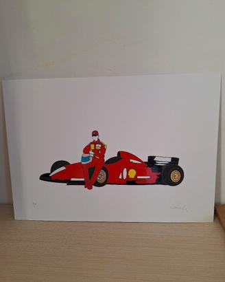 marco lodola, serigrafia materica ferrari