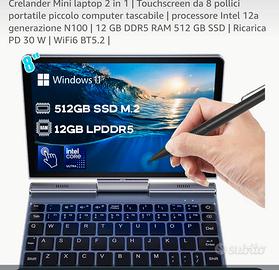 Piccolo PC tascabile 8"