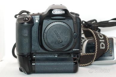 canon EOS 10D con battery grip 2 batterie e carica