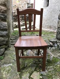 4 sedie in legno massello colore noce