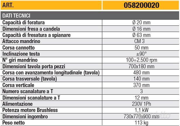 Trapano a colonna LTF professionale con tavola porta pezzi