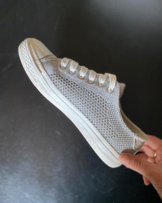 Scarpe Anna Field Sneakers con ricamo argento