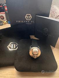 Anello Philipp Plein skull argento con cristalli