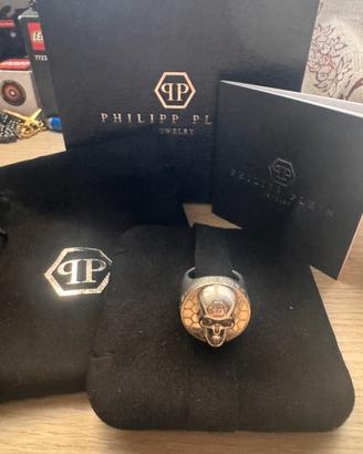 Anello Philipp Plein skull argento con cristalli