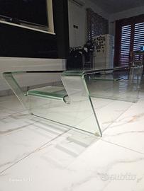 Tavolino rettangolare in vetro 