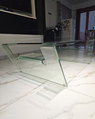 Tavolino rettangolare in vetro 