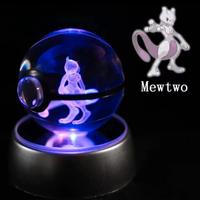 Pokemon 3D CrystalBall Figure mewtwo base luminosa