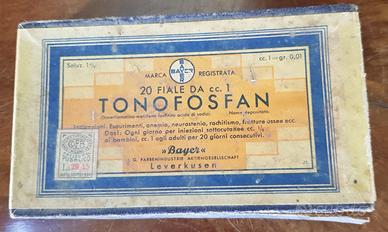 Scatola in cartone Tonofosfan Bayer 1947
