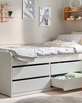 Letto singolo IKEA con 4 cassetti