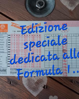 Schedina Totocalcio dedicata alla Formula 1