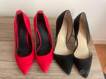 Scarpe decollete nere e rosse