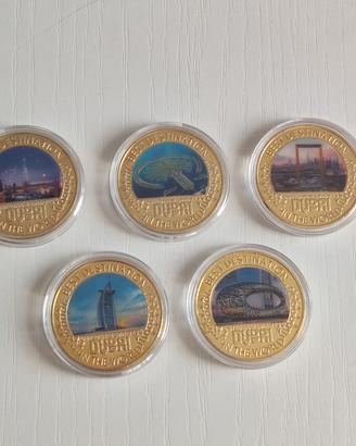 Dubai Best Destination 5 Medaglie Monete Monumenti