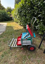 Panchetto pesca con ruote - Canna Roubasienne12mt