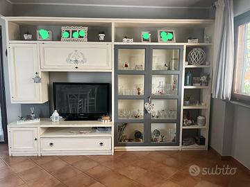 Parete attrezzata soggiorno shabby chic 