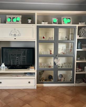 Parete attrezzata soggiorno shabby chic 