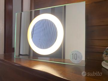 Specchio da tavolo rettangolare con luce led