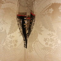 Bicchiere calice flute dipinto con corsetto