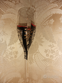 Bicchiere calice flute dipinto con corsetto