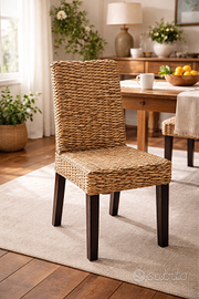 Sedia Etnica in Fibra Naturale Intrecciata