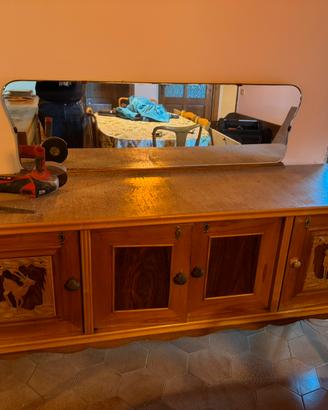 credenze in legno modernariato doppia specchio