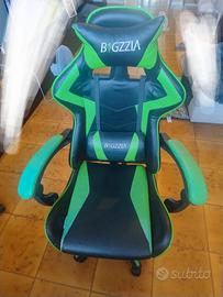 sedia da gaming bigziia verde/nera 