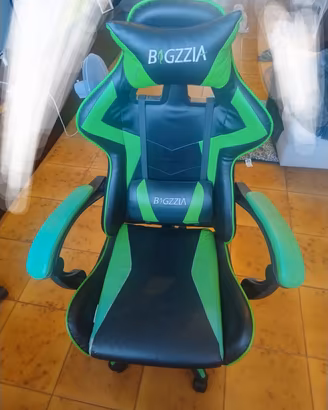 sedia da gaming bigziia verde/nera 