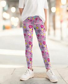 Leggings bambina con stampa principessa