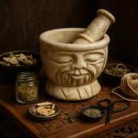 Mortaio e pestello cinesi pietra ollare metà ‘900