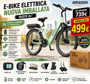E-BIKE ELETTRICA 24” – NUOVA IMBALLATA