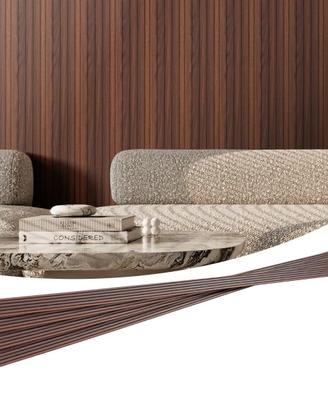 Pannelli Acustici a Doghe in Legno Teak Scuro 8 Pz