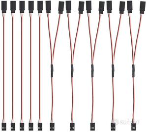 10 Prolunghe Servo 150mm JR Futaba 3 Pin AWG22 RC