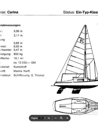 Barca a vela VTR 6m diritto di ormeggio