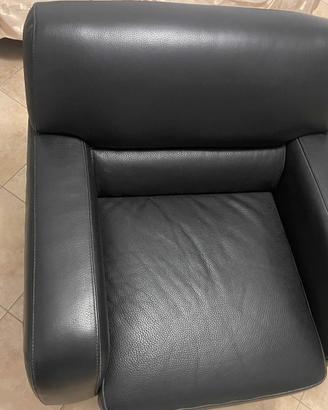 Poltrona Natuzzi in Pelle nera