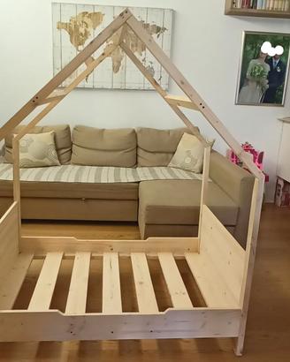 Letto Montessori da 120*60 a 190*80 cm naturale