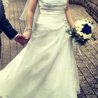 Abito Da Sposa - taglia 44 - Bianco e Azzurrino