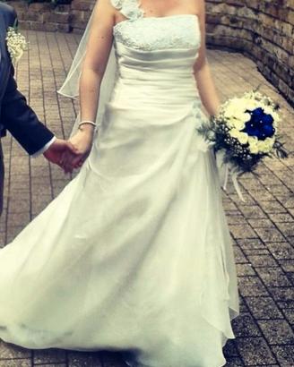 Abito Da Sposa - taglia 44 - Bianco e Azzurrino