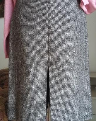 Gonna tweed marrone e bianco invernale Tg.44