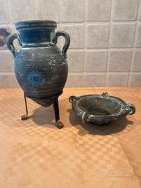 Anfora a spirale e ciotola etruschi