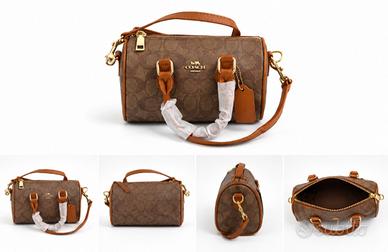 Borsa Coach Donna mini Boston Signature Marrone-Nu