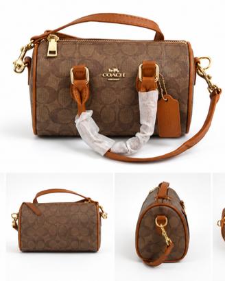 Borsa Coach Donna mini Boston Signature Marrone-Nu