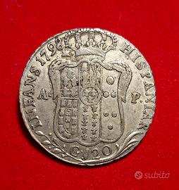 Piastra argento 120 grana 1798, Ferdinando IV, R4