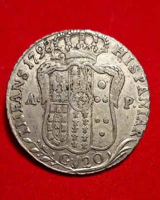 Piastra argento 120 grana 1798, Ferdinando IV, R4