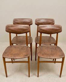 Set di 4 Sedie da Pranzo Mid-Century Style - Legno