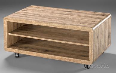 Tavolino da Salotto Scarlet Effetto Quercia ruote