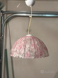Lampadario rosa bianco
