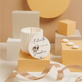 Bomboniere scatola cuore silver con candela