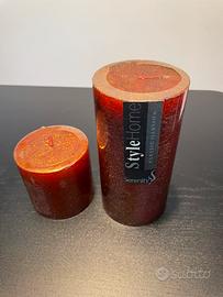 Candele natalizie colore rosso con glitter